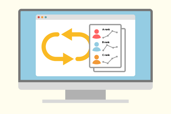 各顧客ランクのリピートサイクルレポート